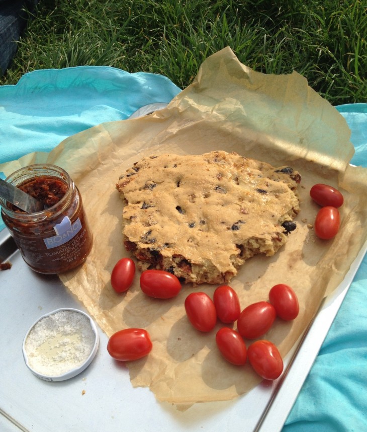 Recette sans gluten de Foccacia aux olives noires et tomates séchées