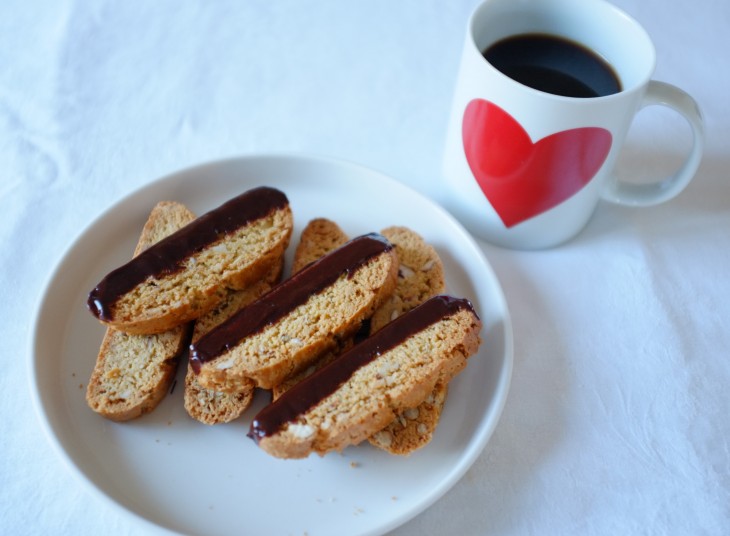 recette sans gluten de biscotti orange, amande et chocolat noir