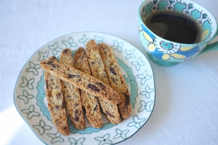 recette sans gluten de biscotti orange confite et chocolat noir