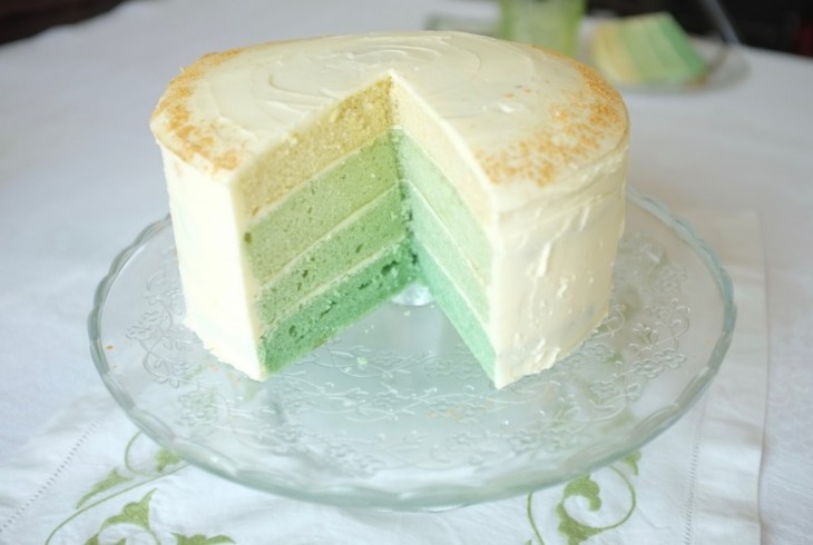 Recette sans gluten de gâteau ombré pour la St Patrick
