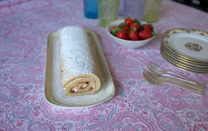 Recette sans gluten de roulé à la fraise